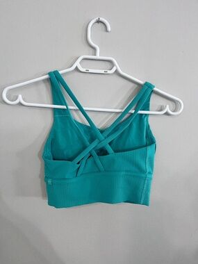 lululemon energy longline ribbed sport bra turquoise